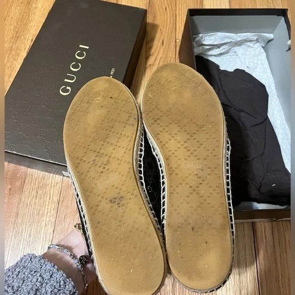 Gucci suede softy micro GG espadrille black size 38+ - Picture 4 of 4